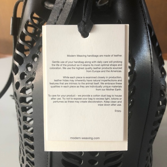 Modern Weaving Mini Jute Die Cut Bucket Bag - Picture 2 of 6